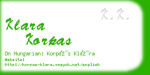 klara korpas business card